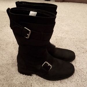 Ugg Womens Suede Black Boots Sz 9